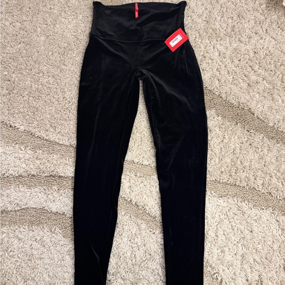SPANX Pants - NWT SPANX Women's Black Velvet Leggings XL Fits L as Well
